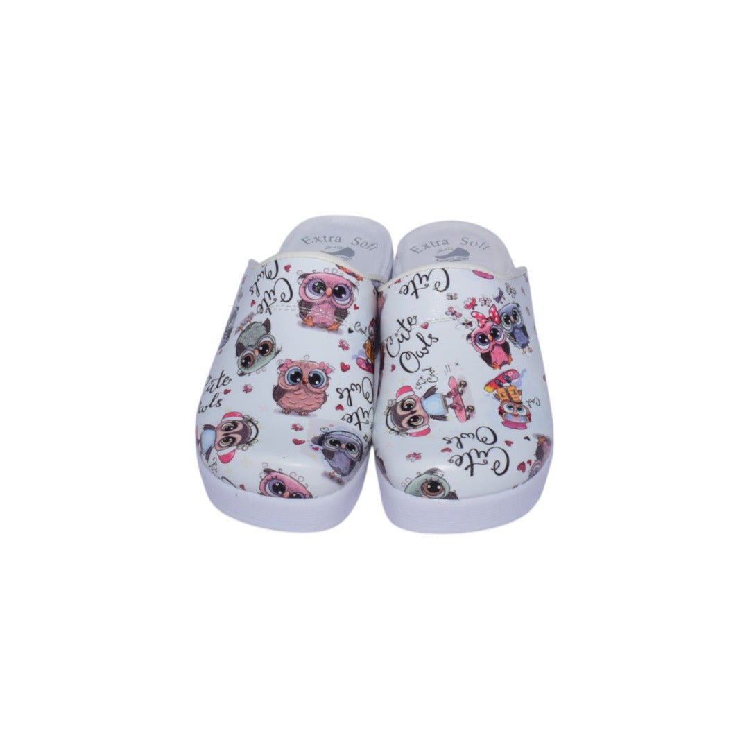 Saboti medicali anatomici cu platforma ,design figurine,piele ecologice,culoare alba-04