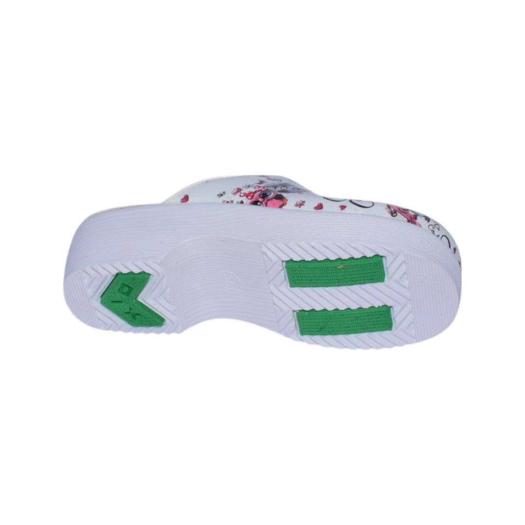 Saboti medicali anatomici cu platforma ,design figurine,piele ecologice,culoare alba-04