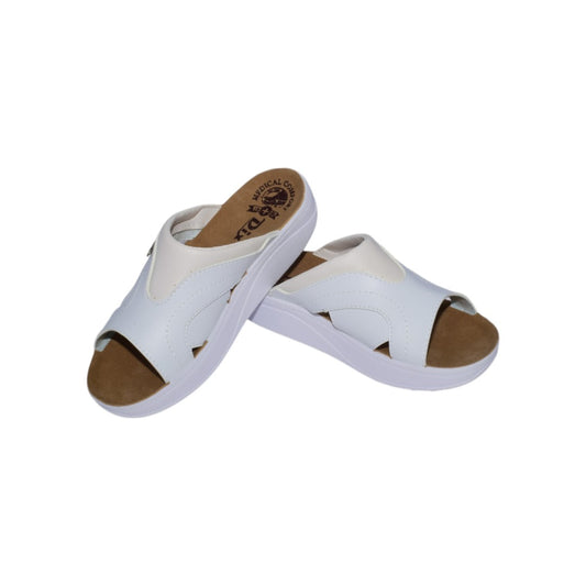 Papuci medicali anatomici ultra lejeri, piele ecologica, culoare ALB -125