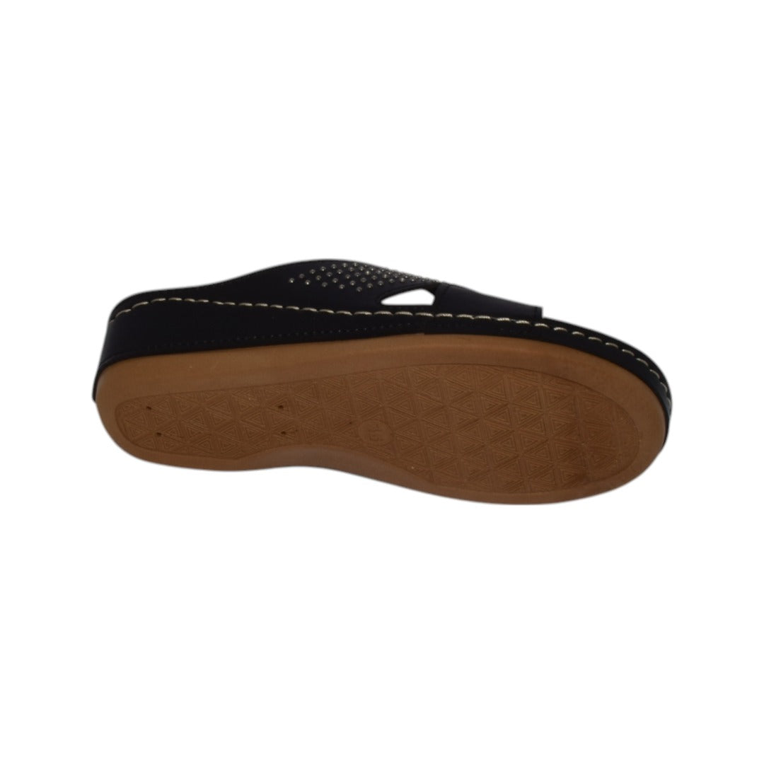 Papuci anatomici ultra lejeri,piele ecologica,taloneta masaj  ,culoare NEAGRA-11259