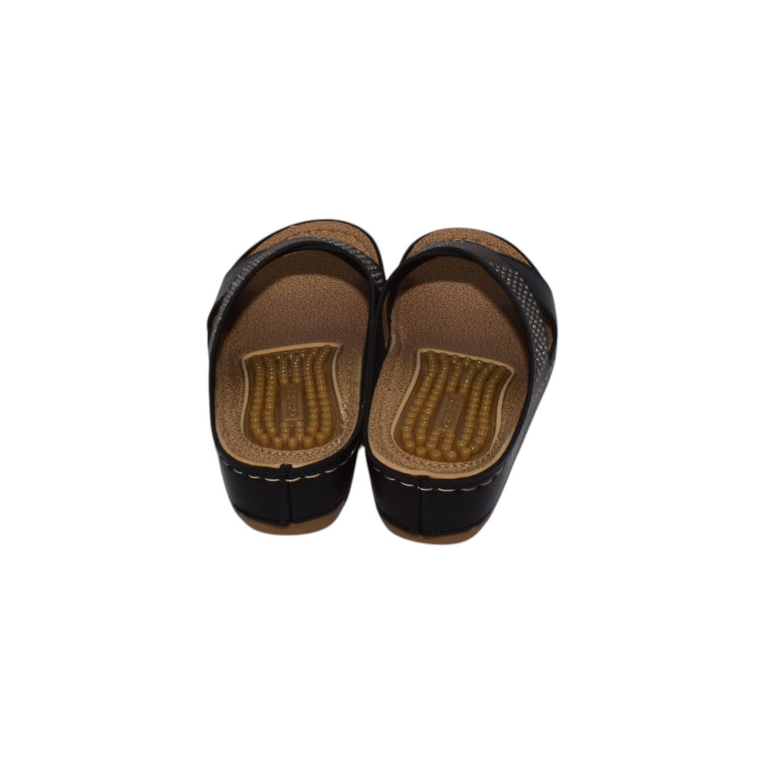 Papuci anatomici ultra lejeri,piele ecologica,taloneta masaj  ,culoare NEAGRA-11259