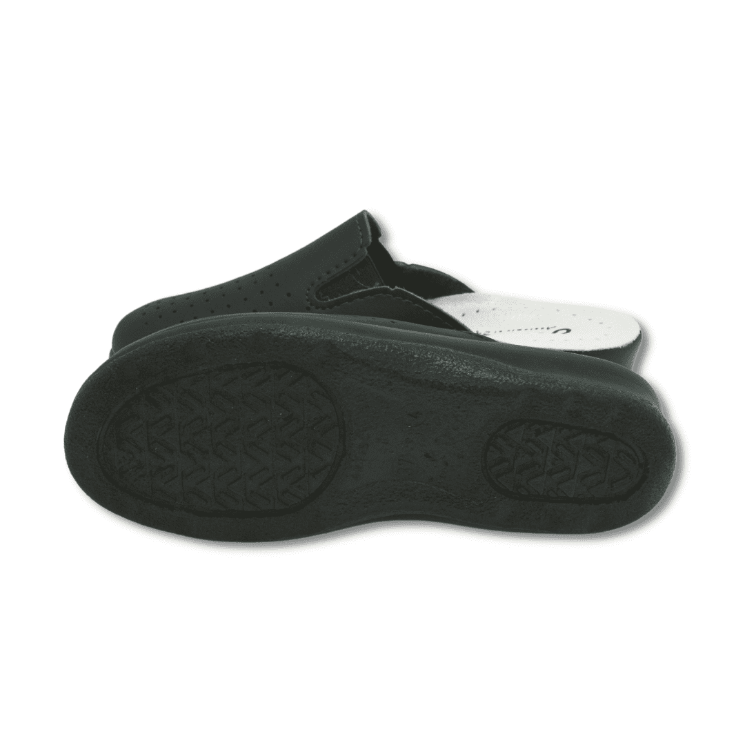 Saboti medicali anatomici ultra lejeri, piele naturala, culoare negru cu elastic, unisex - imagine 5