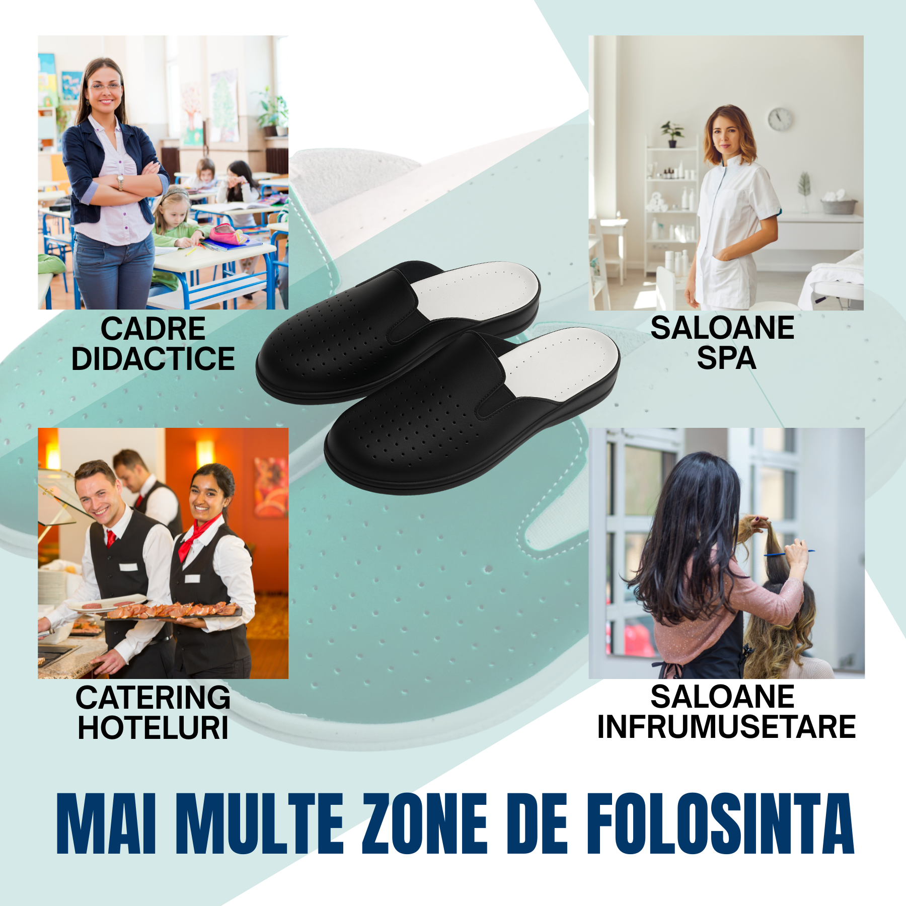 Saboti medicali anatomici ultra lejeri,piele naturala, culoare verde cu elastic - imagine 5