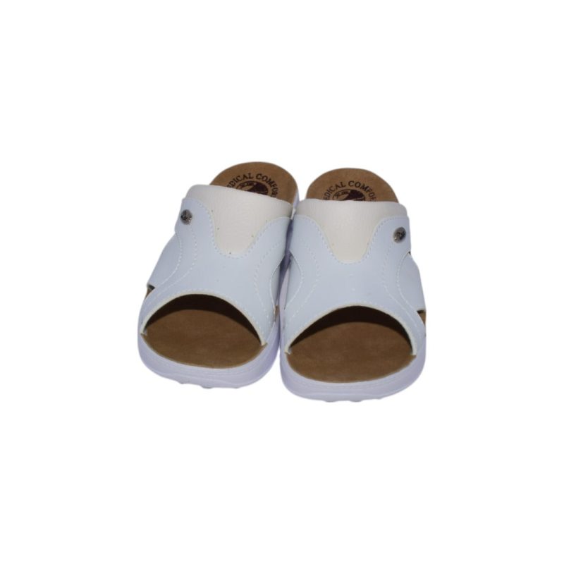 Papuci medicali anatomici ultra lejeri, piele ecologica, culoare ALB -125 - imagine 3