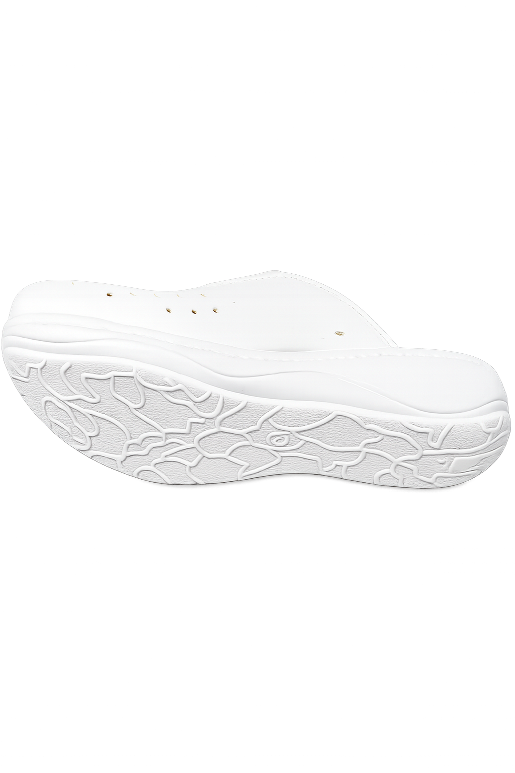 Saboti medicali damă din piele perforată, cu elastice laterale și branț anatomic – Medisab, alb - imagine 2