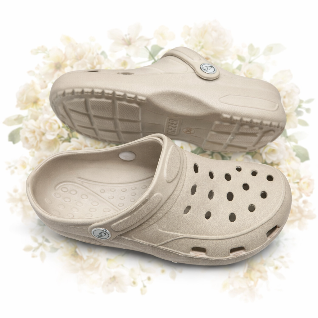 Saboți Medicali GEZER Bej ,dama, Ușori, Antiderapanți, Confortabili pentru Medici și Asistente